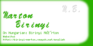 marton birinyi business card